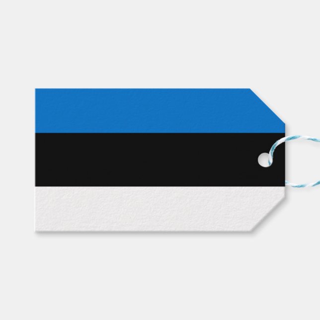 Etiqueta Para Presente Bandeira da Estônia (Frente (horizontal))