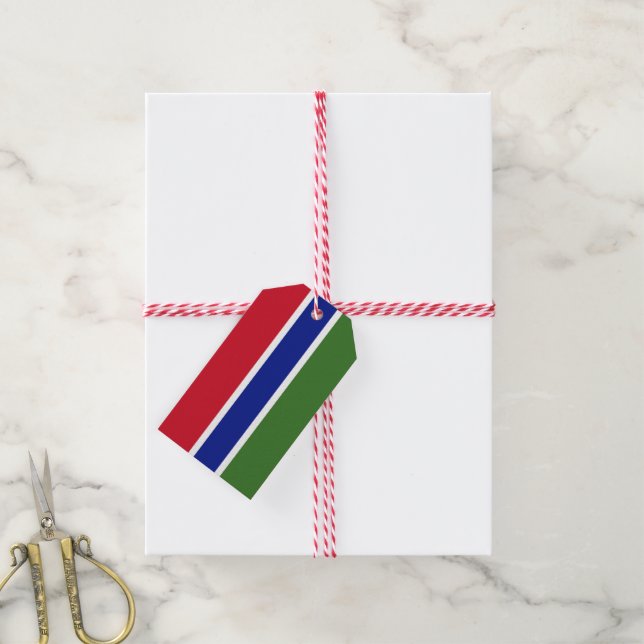 Etiqueta Para Presente Bandeira da Gâmbia (Com cordão)