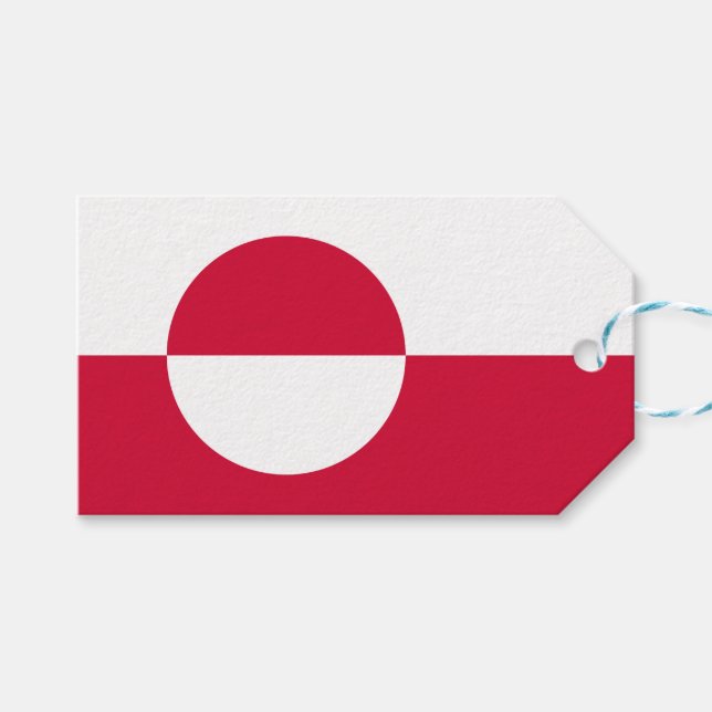 Etiqueta Para Presente Bandeira da Gronelândia (Frente (horizontal))