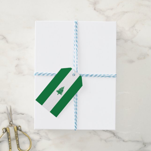 Etiqueta Para Presente Bandeira da Ilha Norfolk (Com cordão)