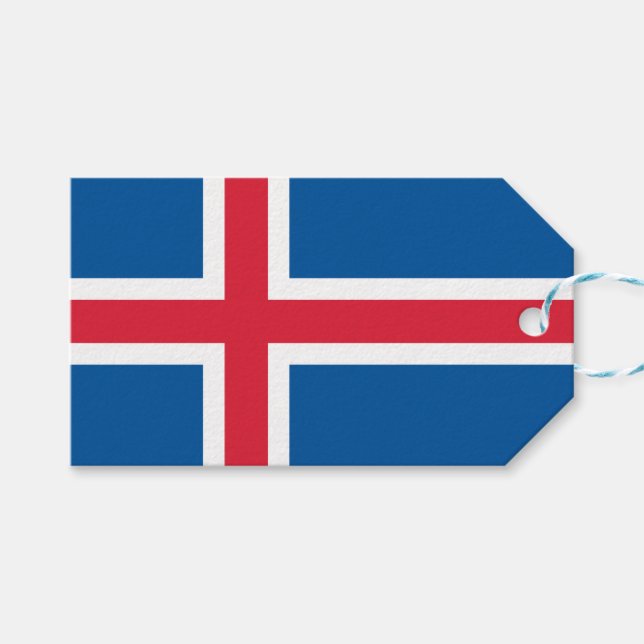 Etiqueta Para Presente Bandeira da Islândia (Frente (horizontal))