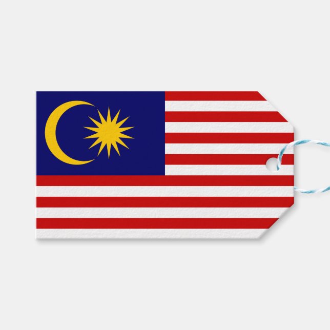 Etiqueta Para Presente Bandeira da Malásia (Frente (horizontal))