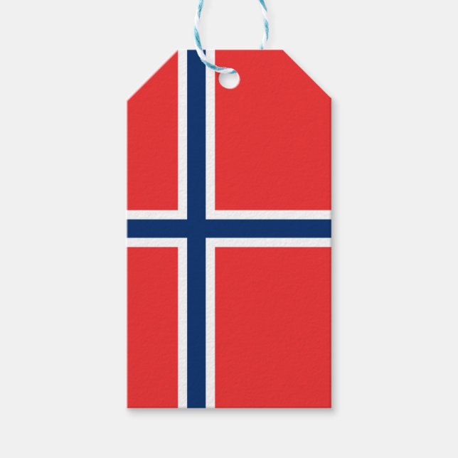 Etiqueta Para Presente Bandeira da Noruega (Frente)