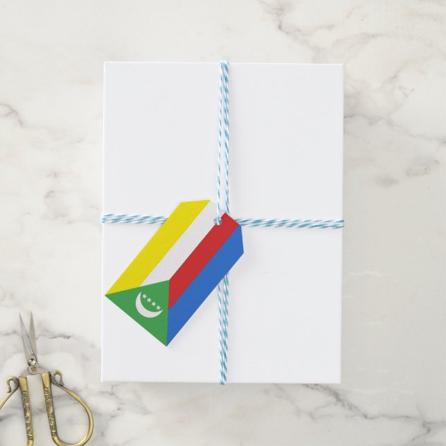 Etiqueta Para Presente Bandeira das Comores (Com cordão)
