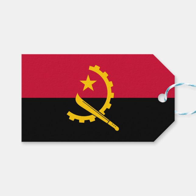 Etiqueta Para Presente Bandeira de Angola (Frente (horizontal))
