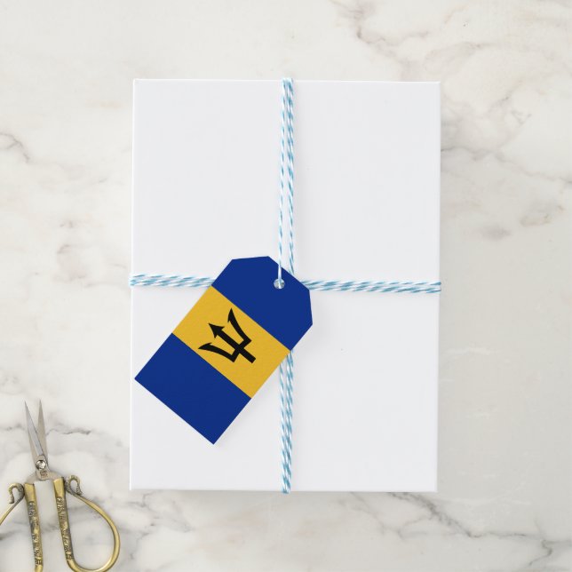 Etiqueta Para Presente Bandeira de Barbados (Com cordão)