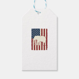 Etiqueta Para Presente Bandeira de Elefante Patriótico Design Vetorial Vi