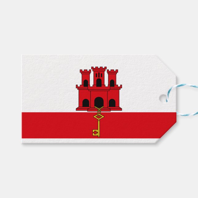 Etiqueta Para Presente Bandeira de Gibraltar (Frente (horizontal))