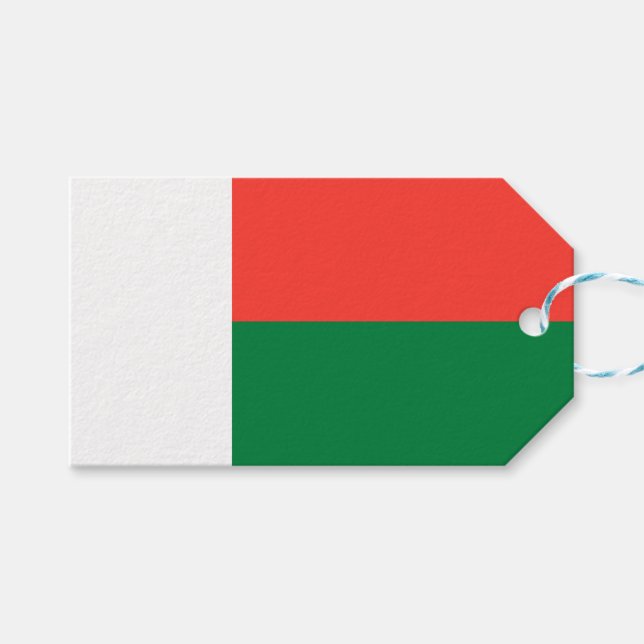 Etiqueta Para Presente Bandeira de Madagáscar (Frente (horizontal))
