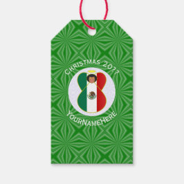 Etiqueta Para Presente Bandeira de Natal Anjo Mexicano Personalizada