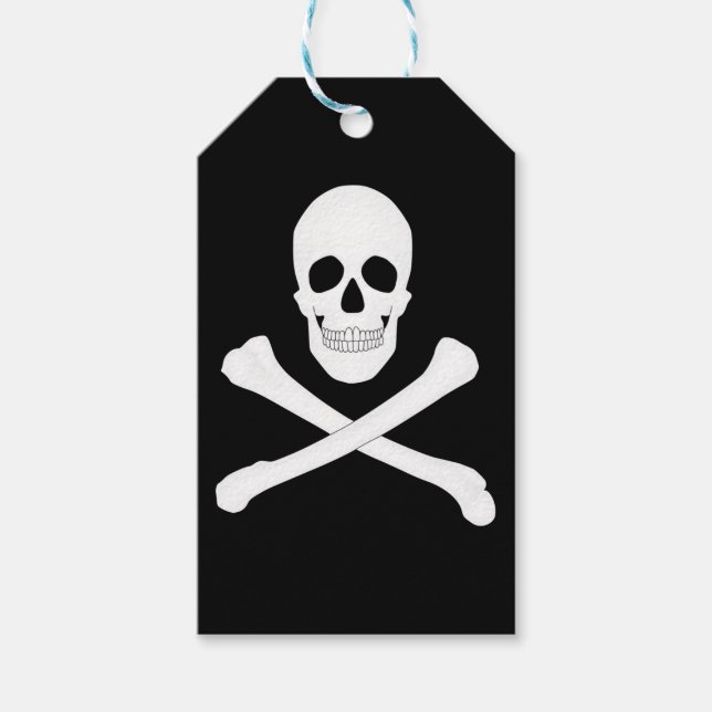 Etiqueta Para Presente Bandeira de Pirata (Jolly Roger) (Frente)