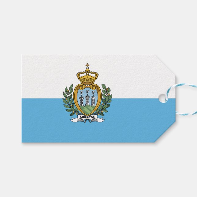 Etiqueta Para Presente Bandeira de São Marino (Frente (horizontal))