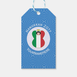 Etiqueta Para Presente Bandeira do Anjo Italiano para Hanukkah