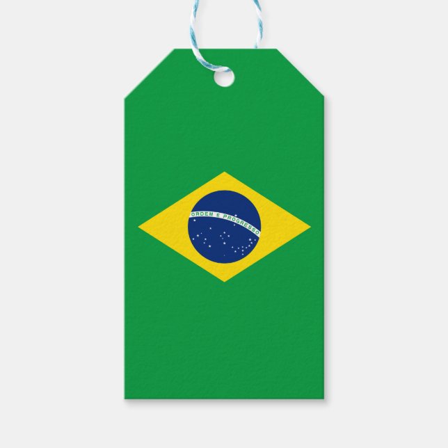 Etiqueta Para Presente Bandeira do Brasil (Frente)