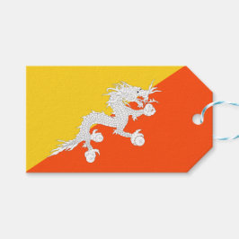 Etiqueta Para Presente Bandeira do Butão (Butão) (Dragão do Trovão)