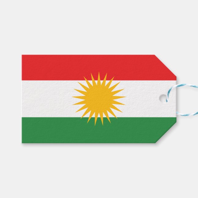 Etiqueta Para Presente Bandeira do Curdistão (Frente (horizontal))