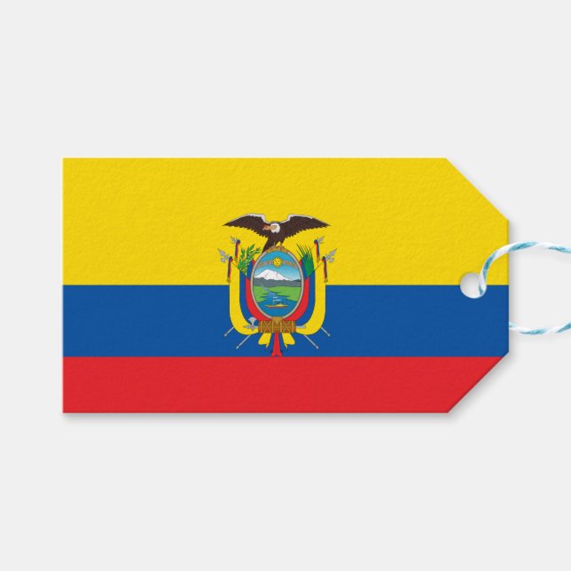 Etiqueta Para Presente Bandeira do Equador (Frente (horizontal))