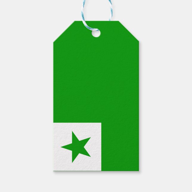 Etiqueta Para Presente Bandeira do Esperanto (Frente)