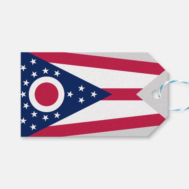 Etiqueta Para Presente Bandeira do Estado de Ohio (Frente (horizontal))