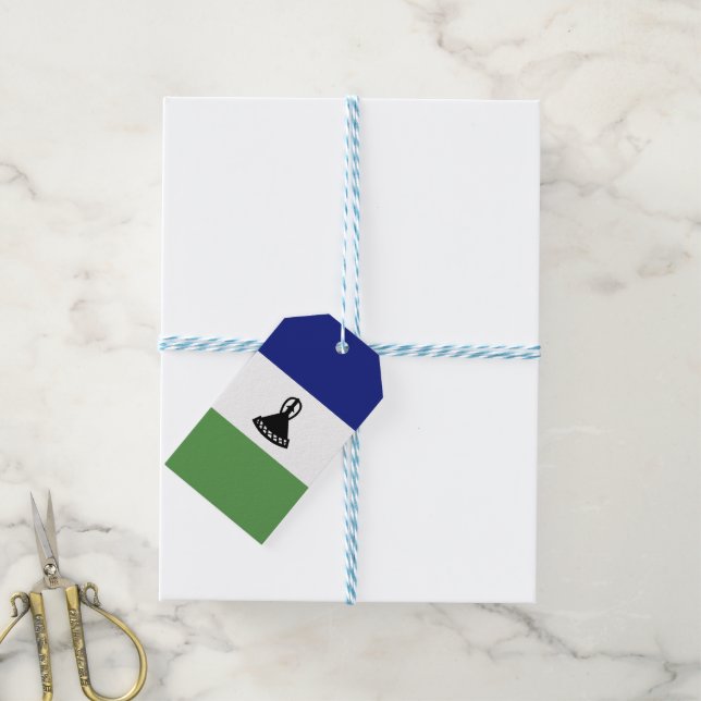 Etiqueta Para Presente Bandeira do Lesoto (Com cordão)