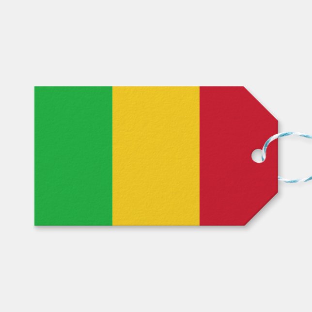 Etiqueta Para Presente Bandeira do Mali (Frente (horizontal))