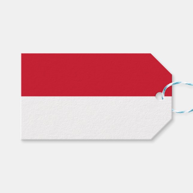 Etiqueta Para Presente Bandeira do Mônaco (Frente (horizontal))