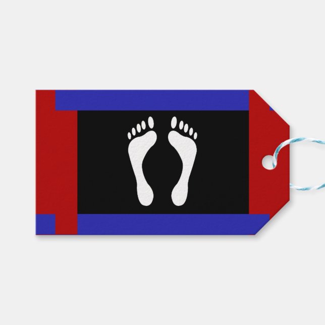 Etiqueta Para Presente Bandeira do Orgulho do Pé (Pegada) (Frente (horizontal))