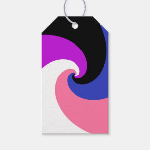 Etiqueta Para Presente Bandeira do Orgulho Genderfluid Abstrata Espiral B