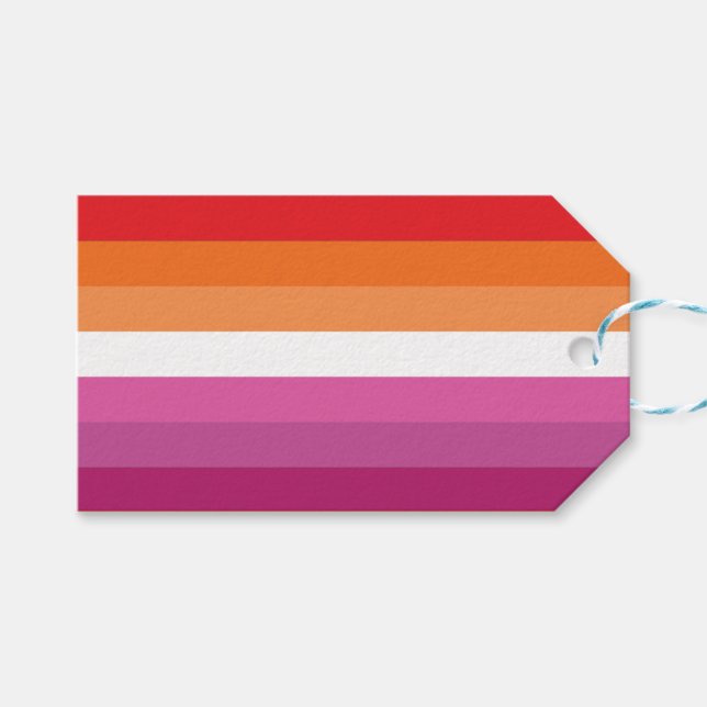 Etiqueta Para Presente Bandeira do Orgulho Lésbico (Frente (horizontal))