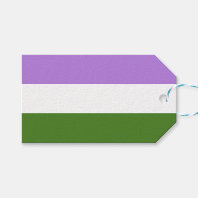 Etiqueta Para Presente Bandeira do Orgulho Queer (Frente (horizontal))