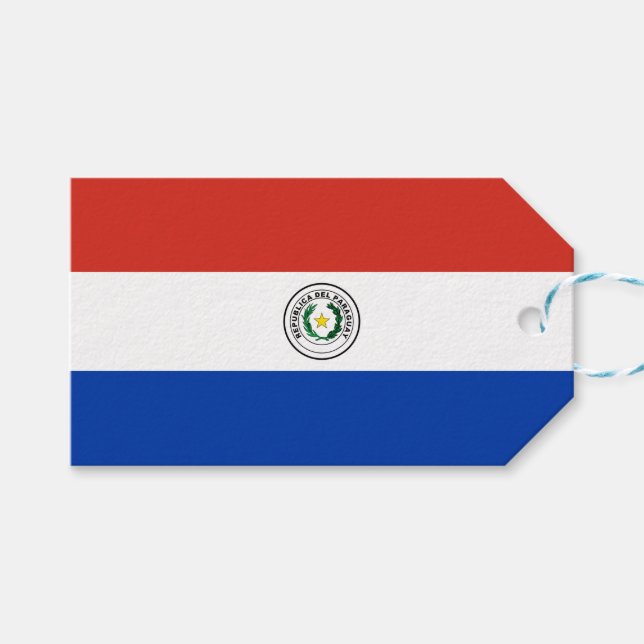 Etiqueta Para Presente Bandeira do Paraguai (Frente (horizontal))