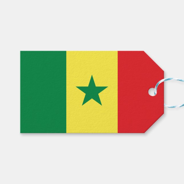 Etiqueta Para Presente Bandeira do Senegal (Frente (horizontal))