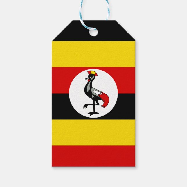 Etiqueta Para Presente Bandeira do Uganda (Frente)