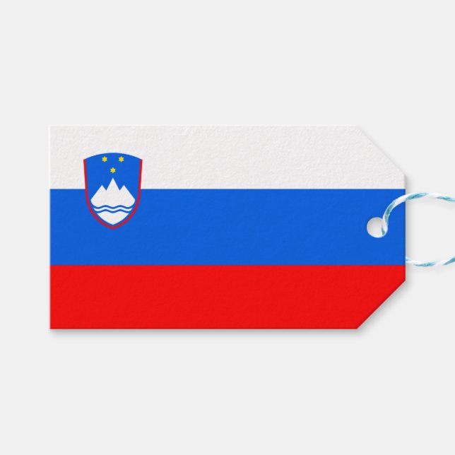 Etiqueta Para Presente Bandeira eslovena (Frente (horizontal))