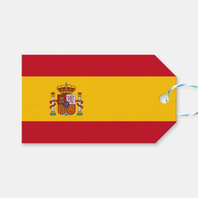 Etiqueta Para Presente Bandeira Espanhola (Espanha) (Frente (horizontal))