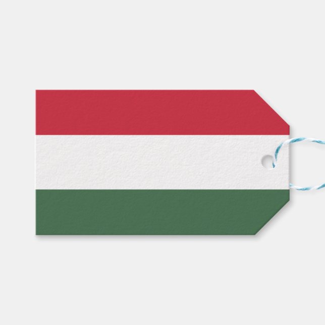 Etiqueta Para Presente Bandeira Húngara (Frente (horizontal))