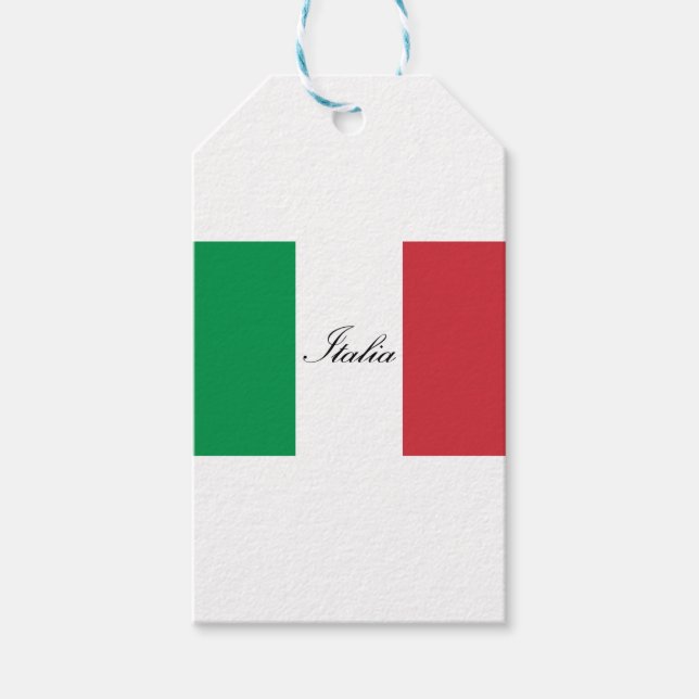 Etiqueta Para Presente Bandeira italiana - Bandeira da Itália - Itália (Frente)