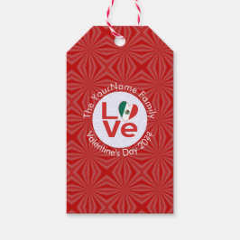 Etiqueta Para Presente Bandeira Mexicana Vermelho AMOR