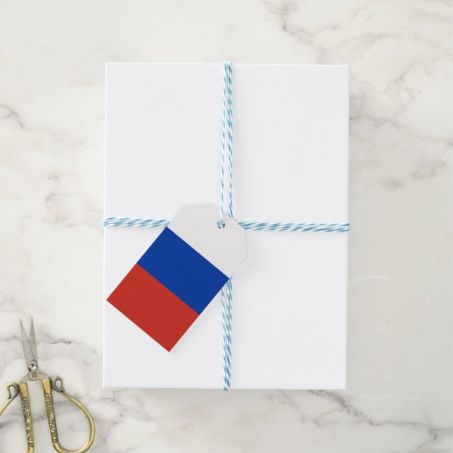 Etiqueta Para Presente bandeira russa (Com cordão)