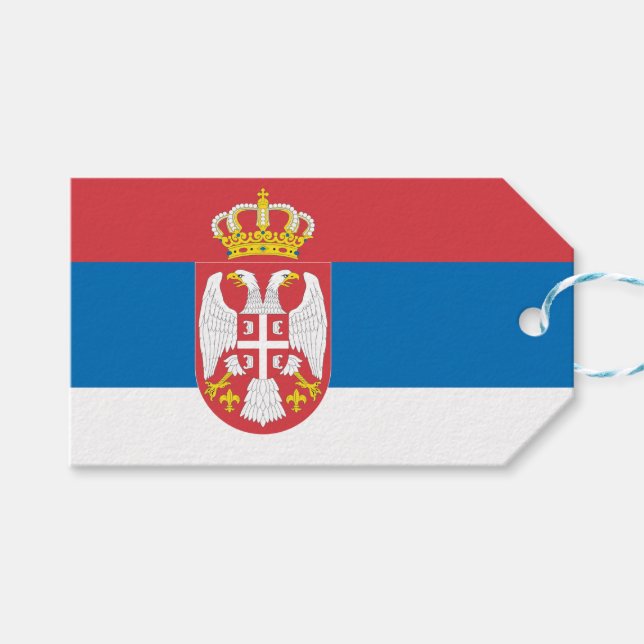 Etiqueta Para Presente Bandeira Sérvia (Frente (horizontal))
