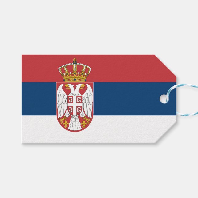 Etiqueta Para Presente Bandeira Sérvia (Frente (horizontal))