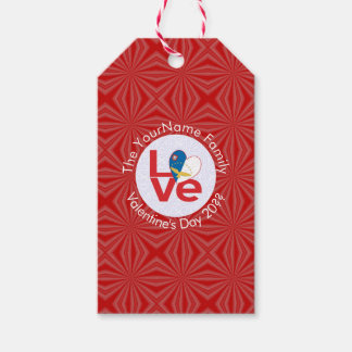 Etiqueta Para Presente Bandeira Vermelha do Amor Personalizada dos Açores