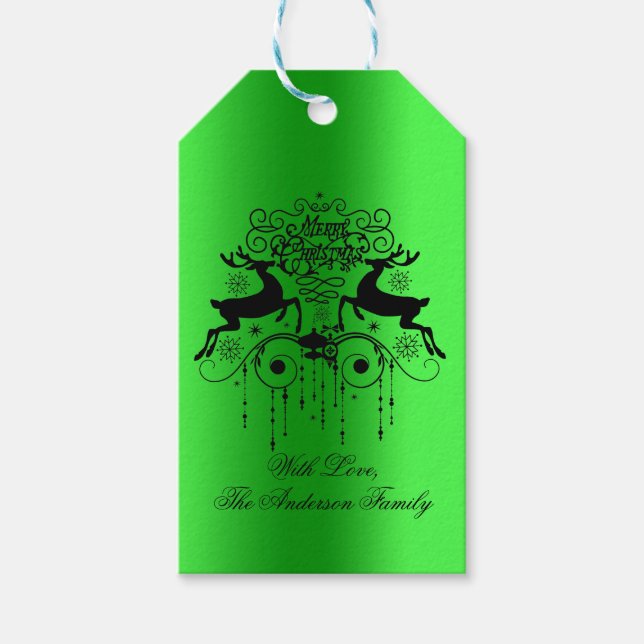 Etiqueta Para Presente Bandejas de Natal Gotas de Presente (Frente)