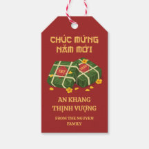 Banh Chung Ochna Vermelho e Dourado Tet Vietnamita