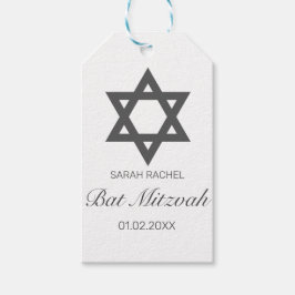 Etiqueta Para Presente Bar branco minimalista moderno Bat Mitzvah