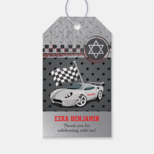Etiqueta Para Presente Bar da Corrida de Carros Go-Kart Mitzvah