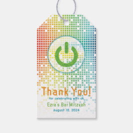 Etiqueta Para Presente Bar de Jogos do Rainbow Pixel Mitzvah