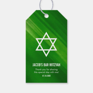 Etiqueta Para Presente Bar verde moderno Mitzvah do Grunge