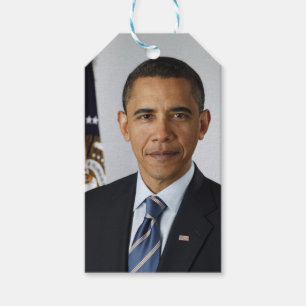 Etiqueta Para Presente Barack Obama Presidente dos EUA Casa Branca Retrat