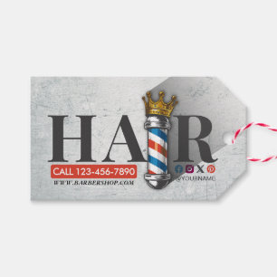 Etiqueta Para Presente Barber Hair Compra Rei Coroa Barbeiro Par Salão
